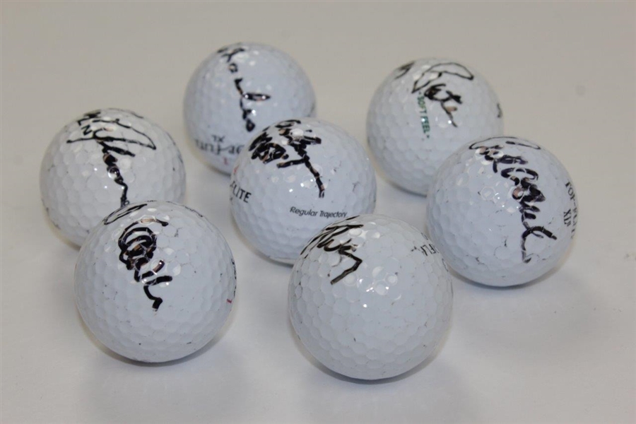 Pate, Geiberger, Nelson, Calcavecchia & others Signed Tournament Used Golf Balls - All JSA CERTED