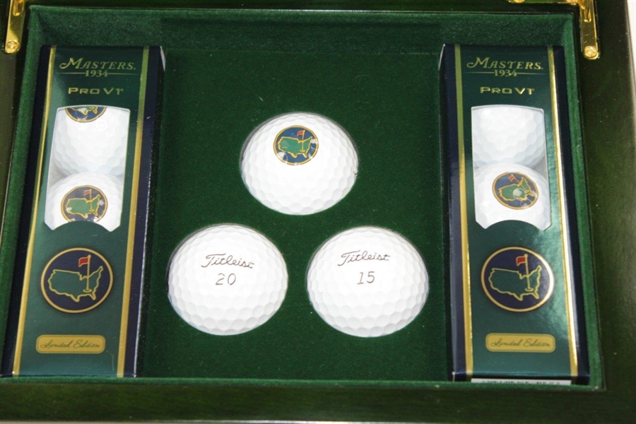2015 Berckman's Tournament Ltd Ed Titleist Pro-V1 Golf Balls in Clubuhouse Emerald Green Wood Case