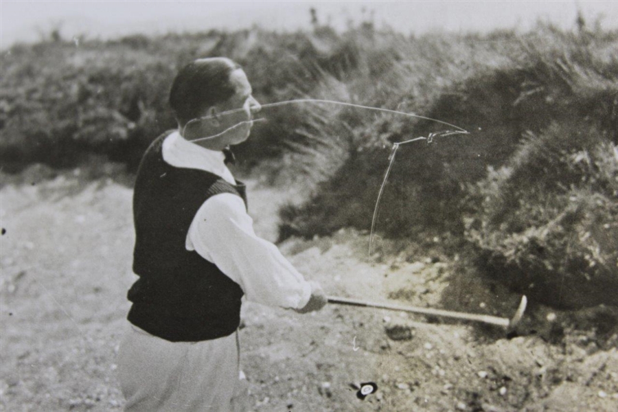 Walter Hagen Bunkered Before 6th Green at Gleneagles Tournament Sport & General Press Photo - Victor Forbin Collection