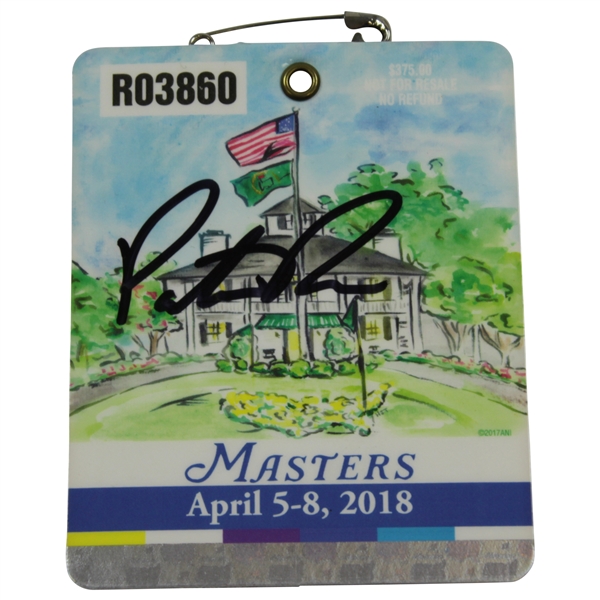 Patrick Reed Signed 2018 Masters Tournament SERIES Badge #R03860 JSA ALOA