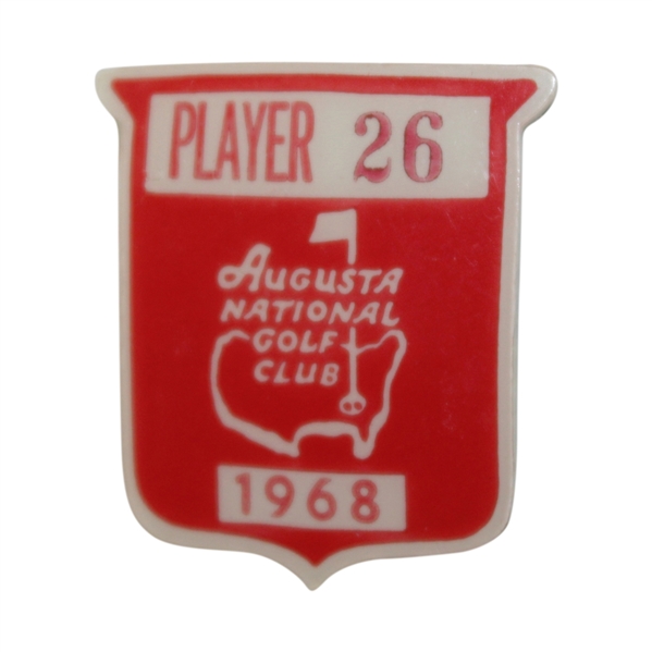 Charles Coody's 1968 Masters Tournament Contestant Badge #26