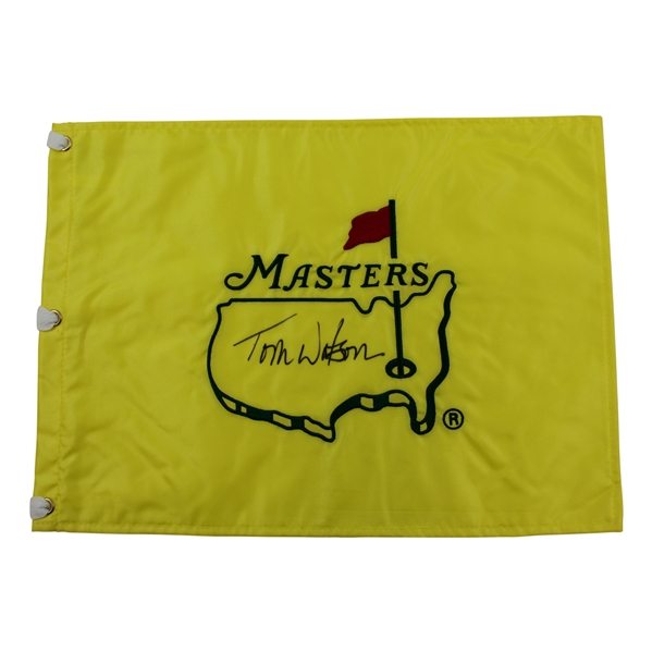 Tom Watson Signed Undated Masters Embroidered Flag - Charles Coody Collection JSA ALOA