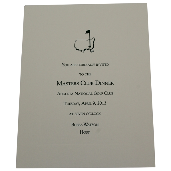 Charles Coody's 2013 Augusta National Golf Club Masters Champions Club Dinner Invitation