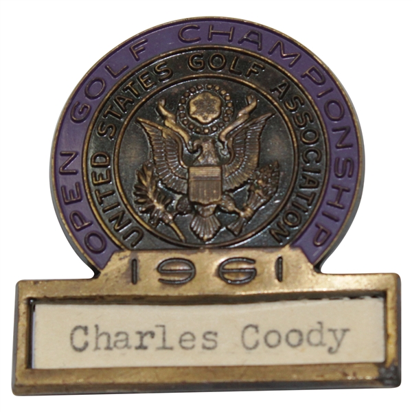 Charles Coody's 1961 US Open at Oakland Hills Contestant Badge