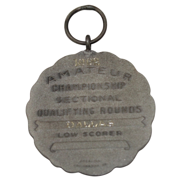 Charles Coody's 1962 US Amateur Sectional Qualifying Low Scorer USGA Medal - Qualifies For Pinehurst #2 