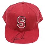 Tiger Woods Signed Red Stanford Nike Hat PSA/DNA Letter #B16902