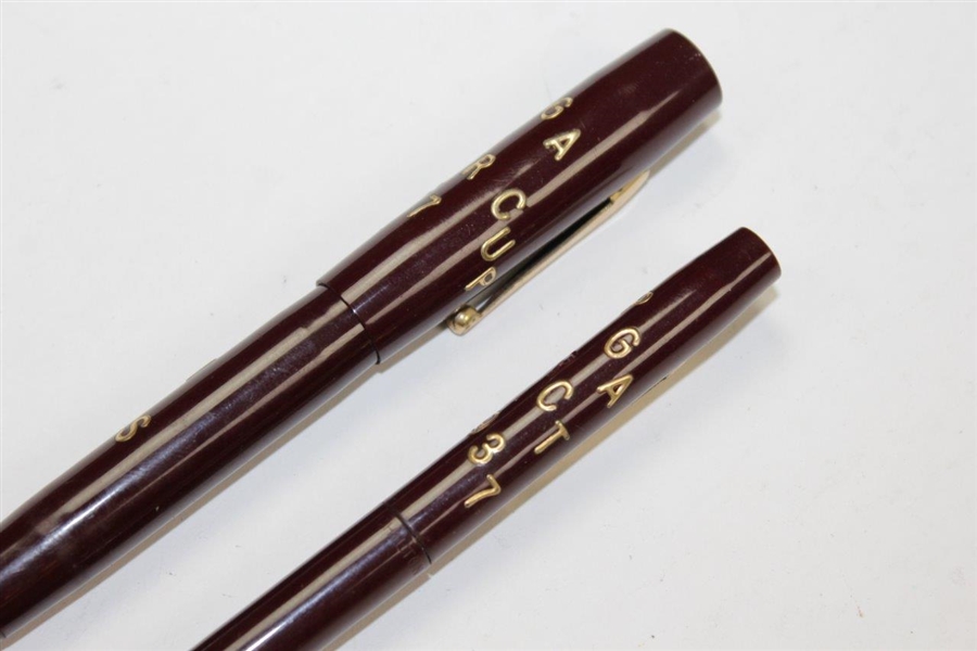 Horton Smith's 1937 Ryder Cup United States Team Issued 14k Chilton Pen & Pencil Set in Original Box