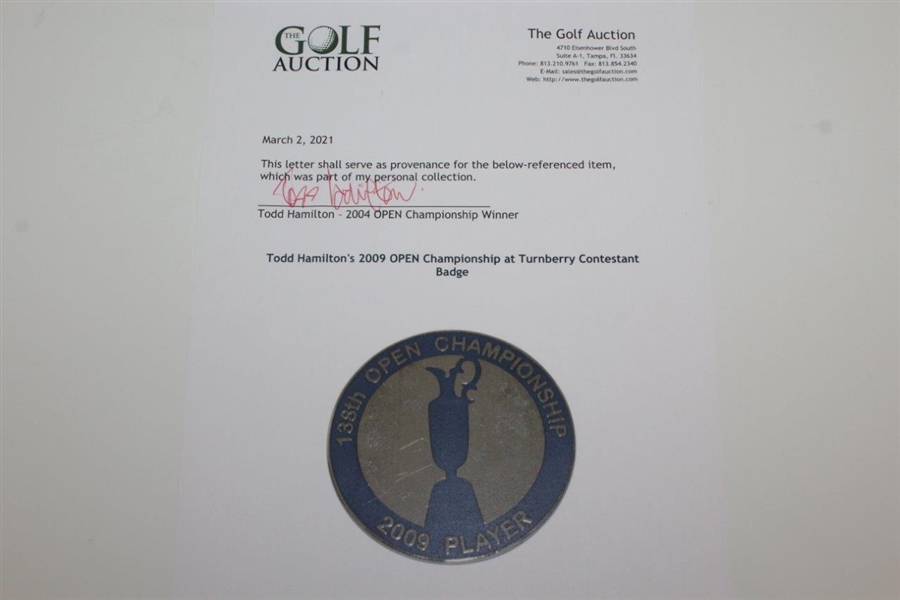 Todd Hamilton's 2009 OPEN Championship at Turnberry Contestant Badge