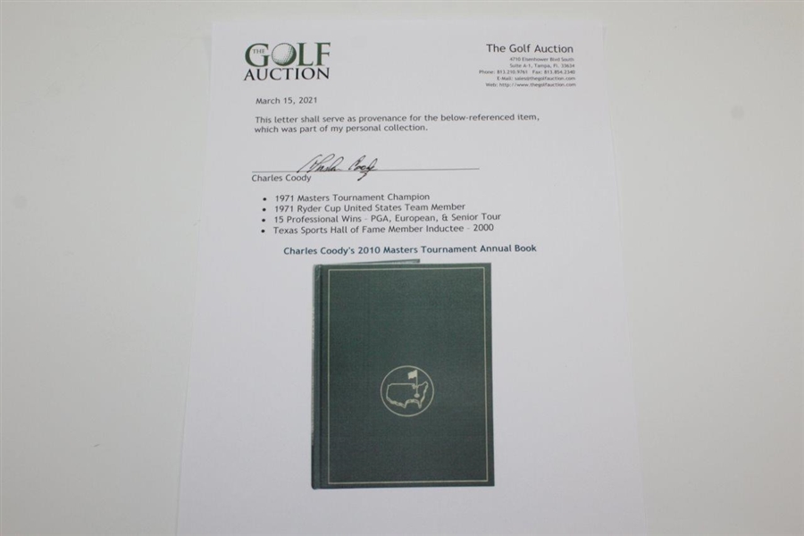 Charles Coody's 2010 Masters Tournament Annual Book