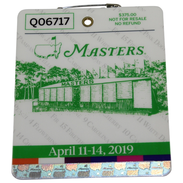 2019 Masters Tournament Series Badge #Q06717 - Tiger Woods Wins!