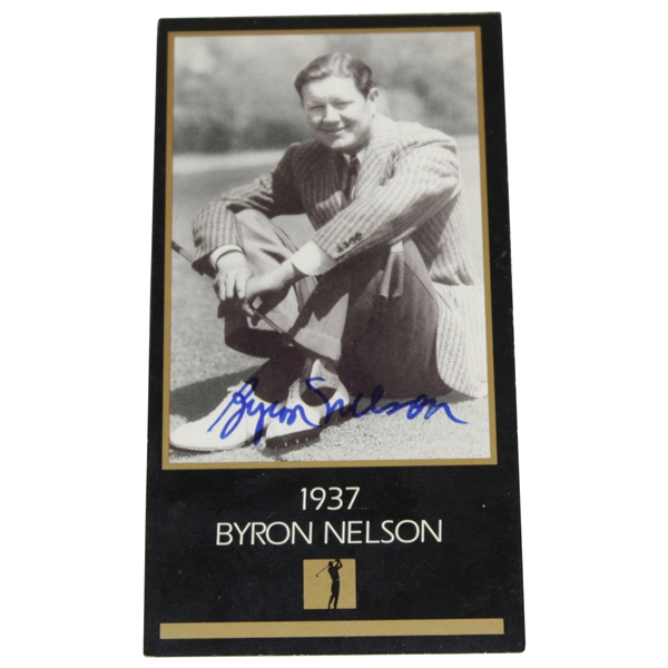 Byron Nelson Signed Masters Collection Grand Slam Ventures Golf Card JSA ALOA