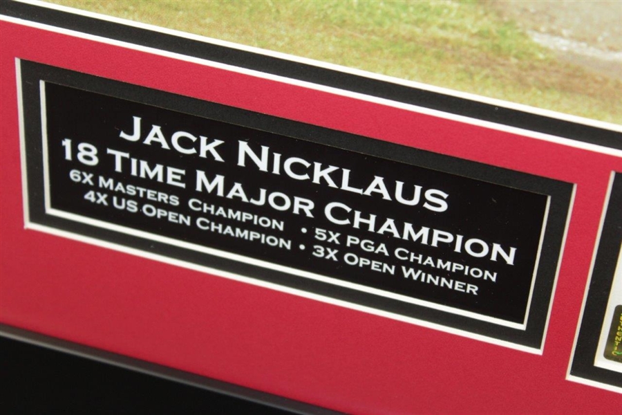 Jack Nicklaus on St. Andrews Swilken Bridge Framed 16x20 Photo with Signed Cut - Golden Bear Hologram