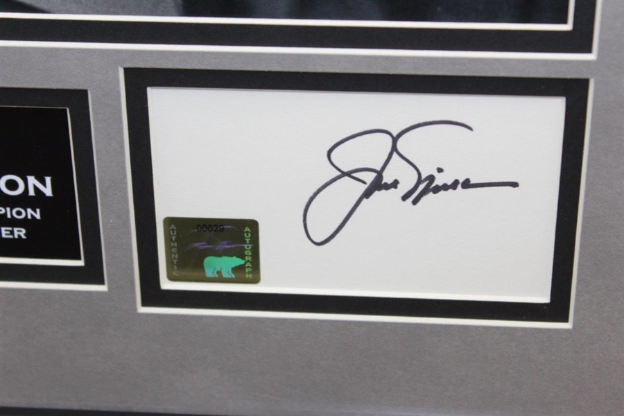 Jack Nicklaus with Claret Jug B&W Framed 16x20 Photo with Signed Cut - Golden Bear Hologram