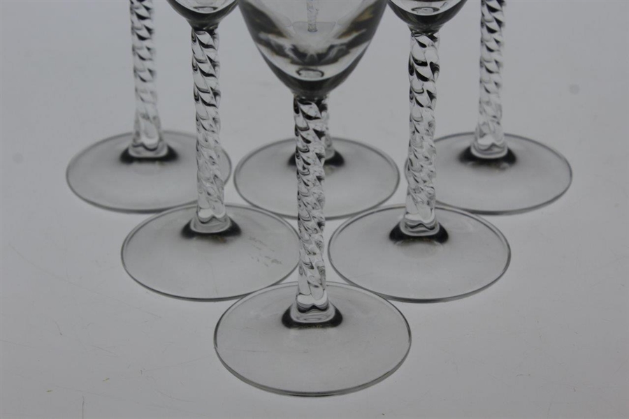 Six (6) Augusta National Golf Club Logo Wine Glasses