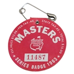 1963 Masters Tournament SERIES Badge #11487 with Pin - Pin Has Damage