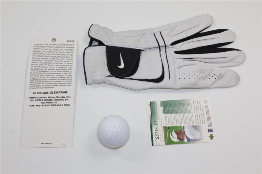 Craig Stadler Signed Golf Glove, Golf Ball, Card, & 2006 Ticket JSA ALOA