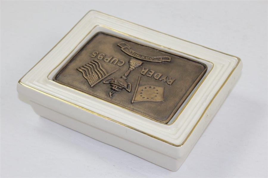 Ryder Cup 1995 Oak Hill Royal English Porcelain Card Holder Handcrafted by Artist Bill Waugh