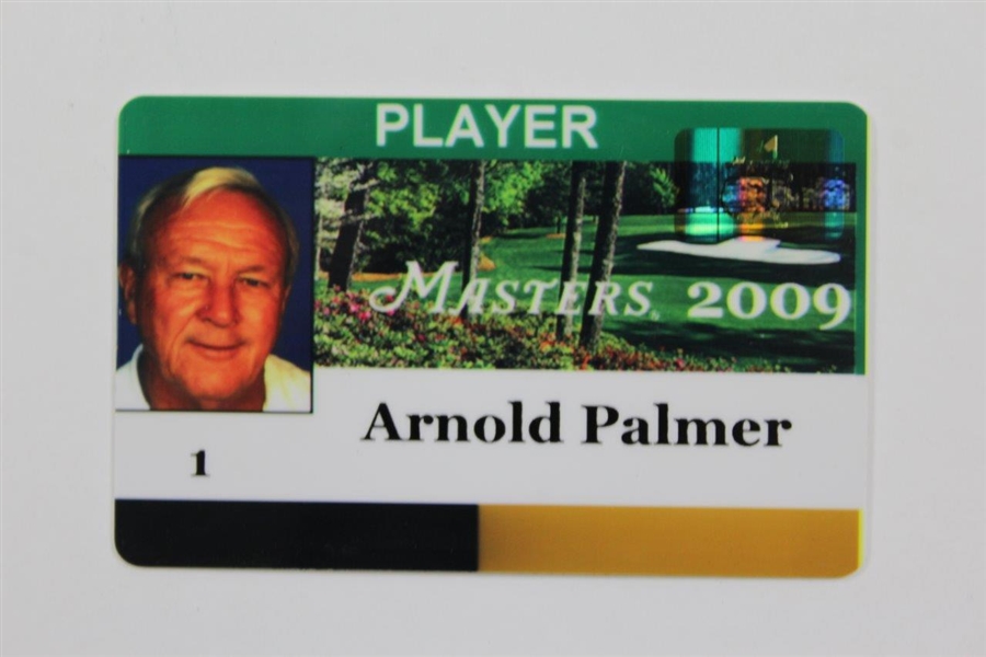 Arnold Palmer's Personal 2009 Masters Tournament Player ID Badge #1