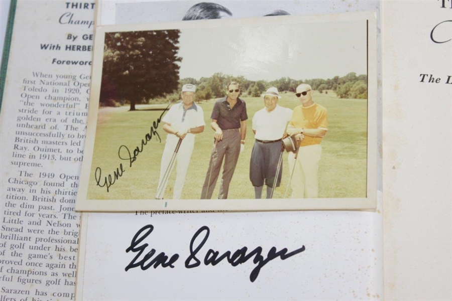 Thirty Years of Golf Championship Golf' 1950 Book Signed by Gene Sarazen & Signed Photo JSA ALOA