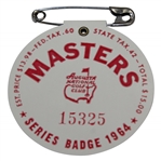1964 Masters Tournament SERIES Badge #15325 with Original Pin