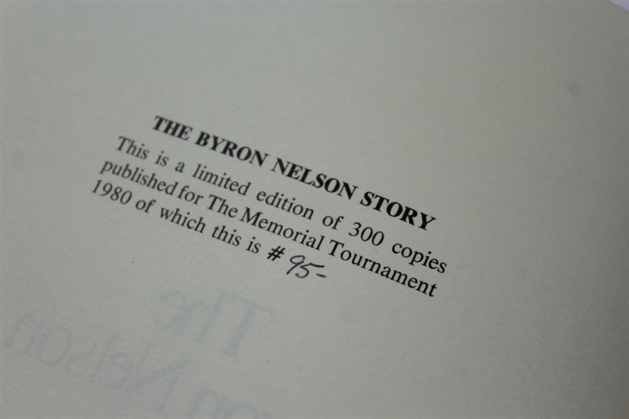 1980 The Memorial Tournament Ltd Ed Book Honoring & Dedicated to Byron Nelson #95/300