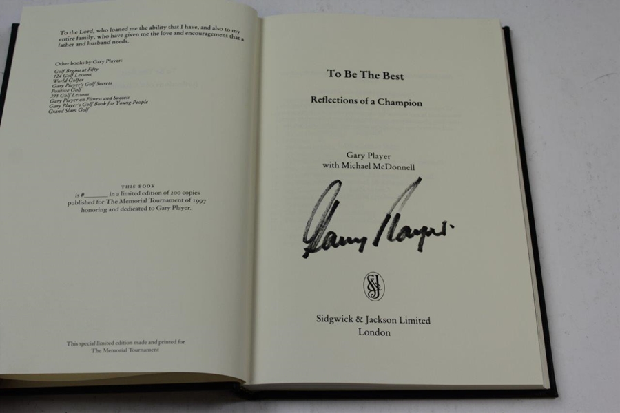 Gary Player signed 1997 The Memorial Tournament Ltd Ed Book Honoring Gary Player # out of 200 - JSA ALOA