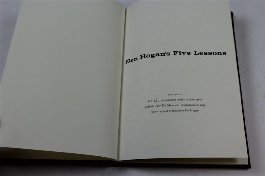 1999 The Memorial Tournament Ltd Ed Book Honoring & Dedicated to Ben Hogan #13/250