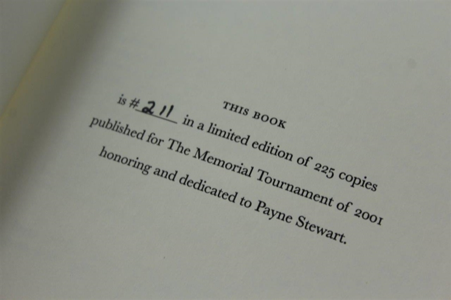 2001 The Memorial Tournament Ltd Ed Book Honoring & Dedicated to Payne Stewart #211/225