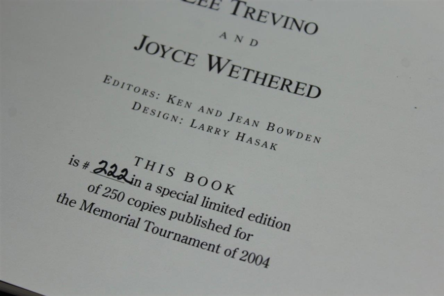 2004 The Memorial Tournament Ltd Ed Book Honoring & Dedicated to Lee Trevino & Joyce Wethered #222/250