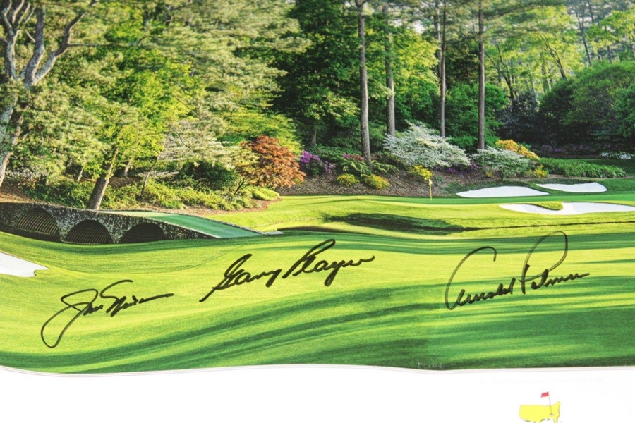Arnold Palmer, Jack Nicklaus, & Gary Player 'Big Three' Signed 2014 Masters Tournament Poster JSA ALOA