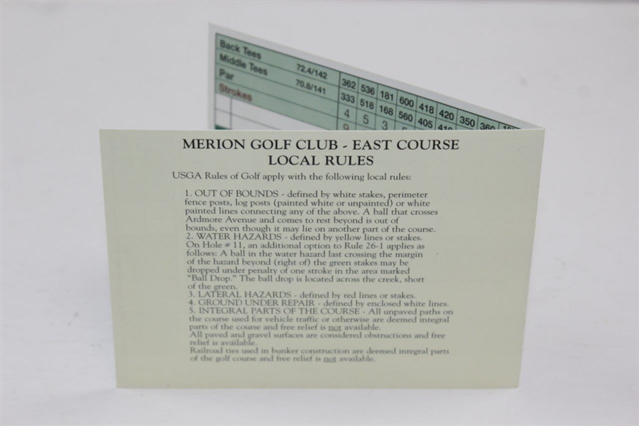Lee Trevino Signed Merion Golf Club Official Scorecard JSA ALOA