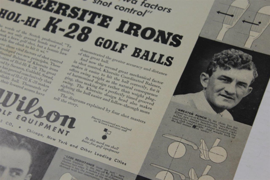 1938 Wilson Advertising with Gene Sarazen, Guldahl, Revolta, & 1st Look @ Sam Snead