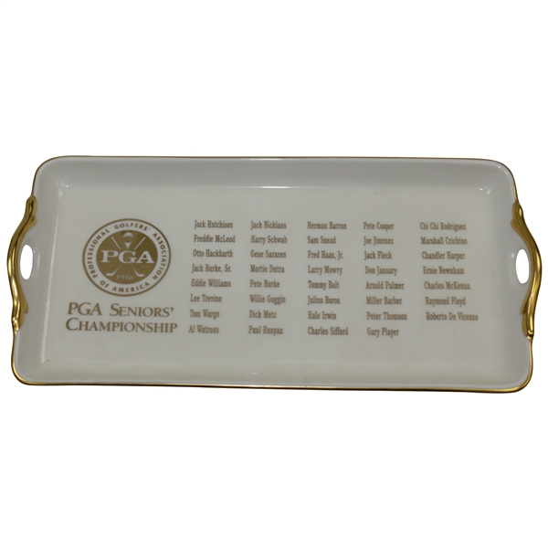 Players Gift from PGA Seniors Championship -Pickard Porcelain Tray with Past Champs Listed
