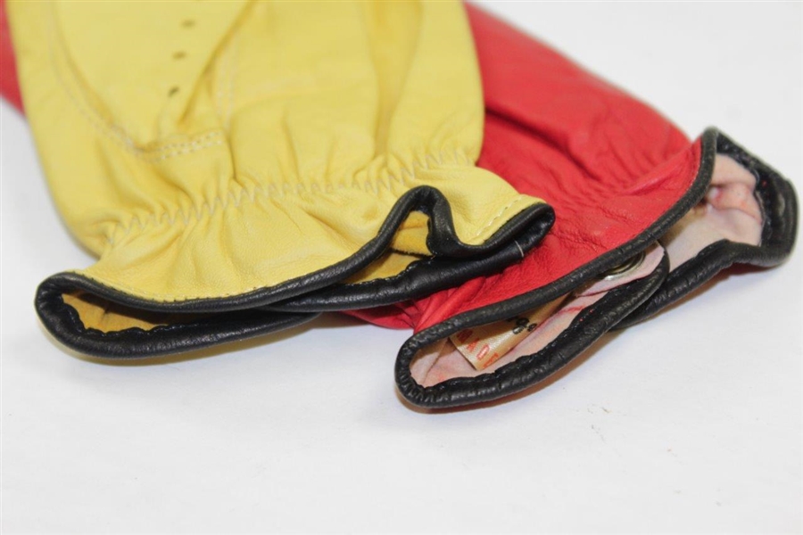 1969 Ryder Cup at Birkdale Two Logo Dated Red & Yellow Golf Gloves in Presentation Box