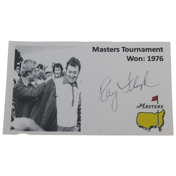 Ray Floyd Signed 'Masters Tournament Won: 1976' Card JSA ALOA