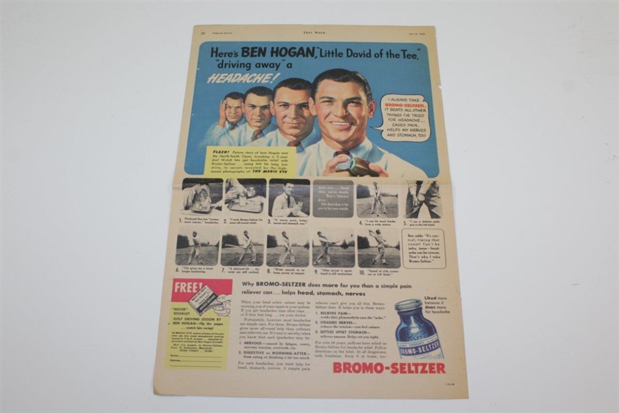 Ben Hogan Bromo-Seltzer Advertisement with Magic Eye Movie Flip-Book