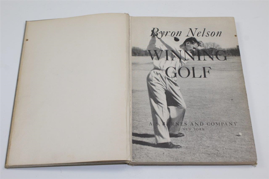 Byron Nelson Signed & Inscribed 1946 First Editon 'Winning Golf' Book JSA ALOA
