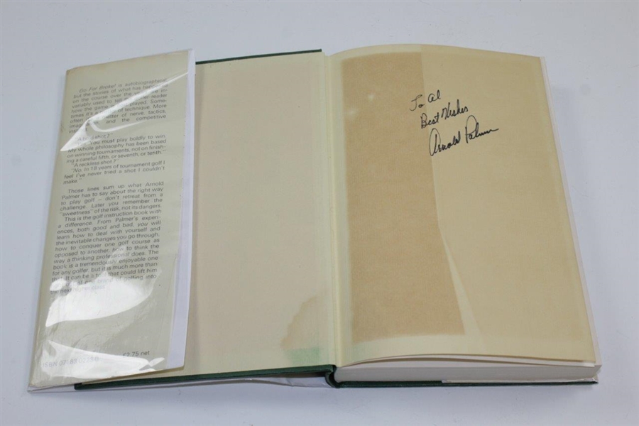Arnold Palmer Signed & Inscribed Uncommon First UK Edtition 'Go for Broke' Book JSA ALOA