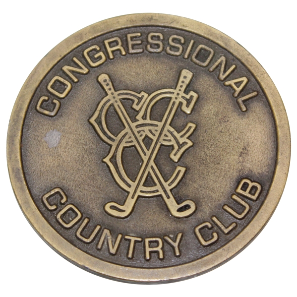 Congressional Country Club with Logo Uninscribed Bronze Colored Medallion
