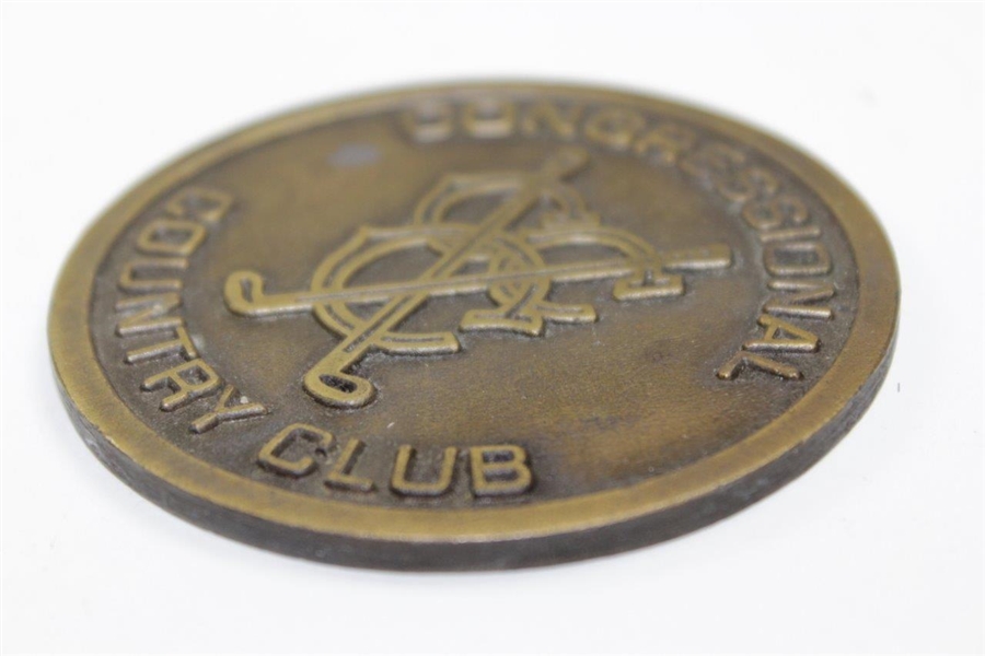 Congressional Country Club with Logo Uninscribed Bronze Colored Medallion