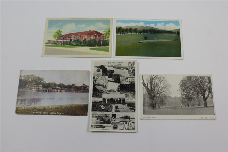 Lot of Seventeen (17) Iowa Antique Golf Postcards