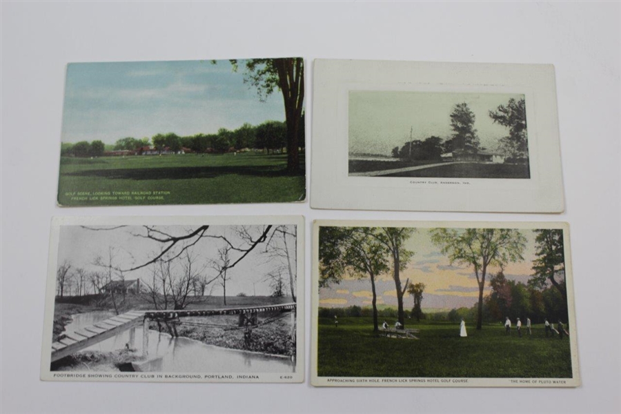 Lot of Sixteen (16) Indiana Antique Golf Postcards