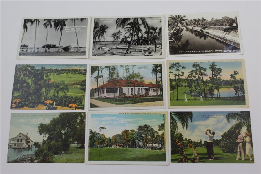 Lot of Twenty-Three (23) Florida Antique Golf Postcards