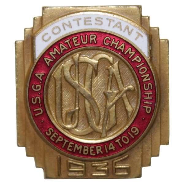 1936 US Amateur at Garden City Contestant Badge