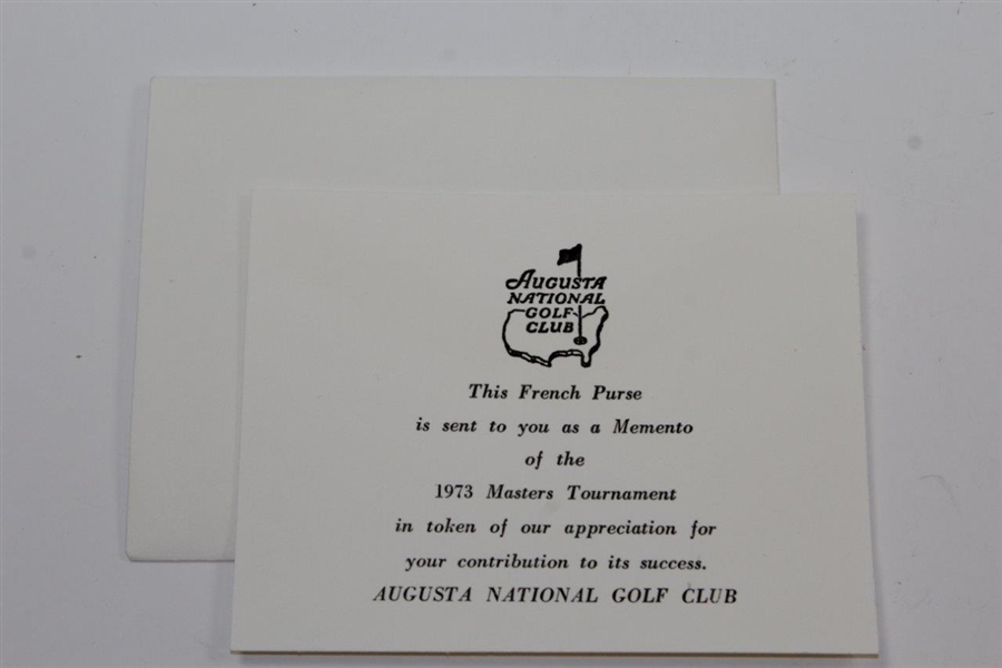 1973 Augusta National Golf Club Ltd Ed Employee Masters Gift French Purse in Box with Card