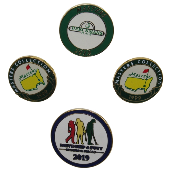 2019 Drive, Chip & Putt Pin, 2012 Berkmans Pin, & Two (2) 1999 Masters Collection Pins