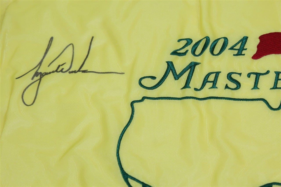 Tiger Woods Signed 2004 Masters Embroidered Flag JSA ALOA