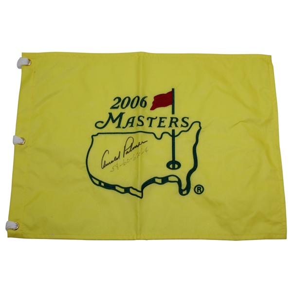 Arnold Palmer Signed 2006 Masters Embroidered Flag with Years Won Notation JSA ALOA