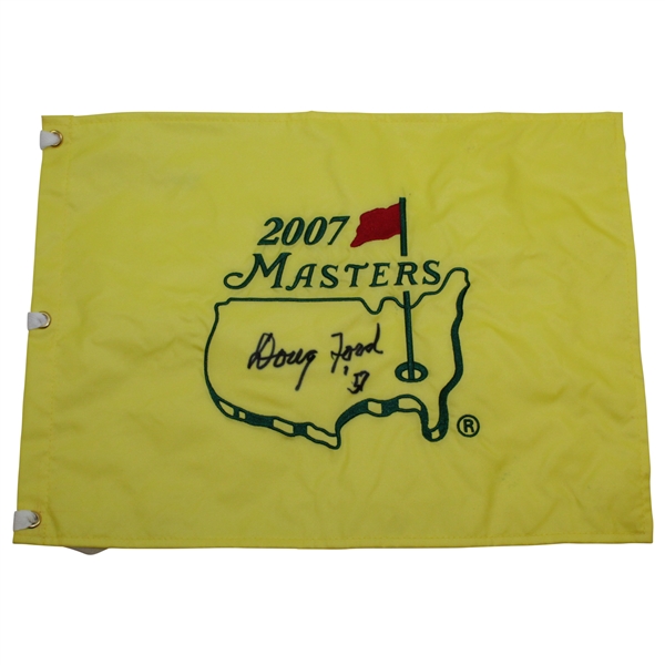 Doug Ford Signed 2007 Masters Embroidered Flag with Year Won Notation JSA ALOA
