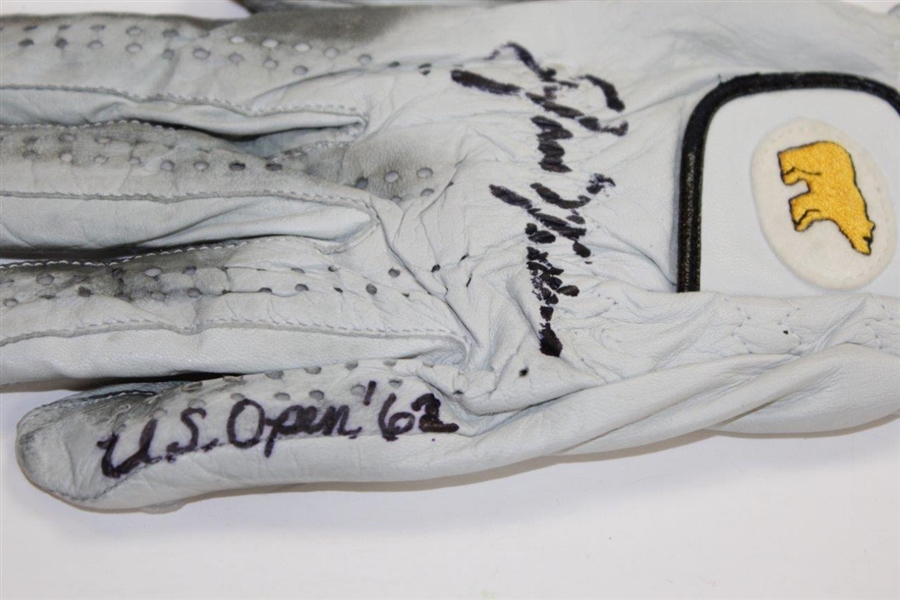 Jack Nicklaus Signed Personal Golden Bear Golf Glove with 'US Open '62' Inscription JSA ALOA
